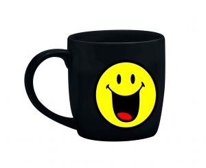 Zak Designs Smiley Open Mouth Emoji Black Espresso Mug 7.5cl RRP £3.99 CLEARANCE XL £1